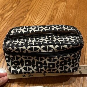 Estée Lauder Black and White Geometric Patterned Cosmetic Bag